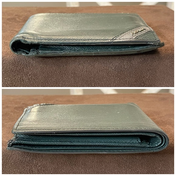 *Authenticity Card Included* Prada Dark Green Bifold Men’s Wallet - Picture 5 of 15
